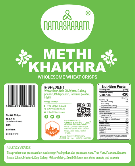 Namaskaram Methi Khakhra