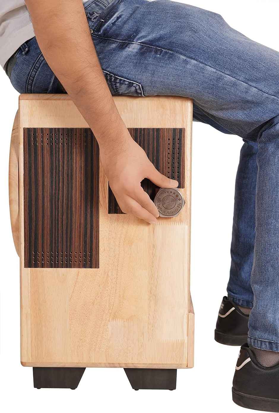 Clapbox Cajembe Cajon (4 Instruments In 1) - Rubber Wood (H:50 W:30 L:30) 3 Internal Snares,Natural