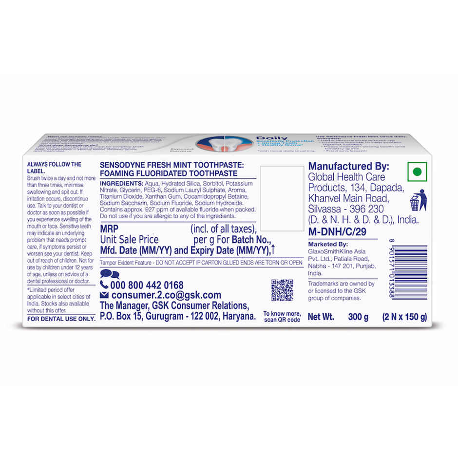 Sensodyne Fresh Mint Toothpaste Value Pack
