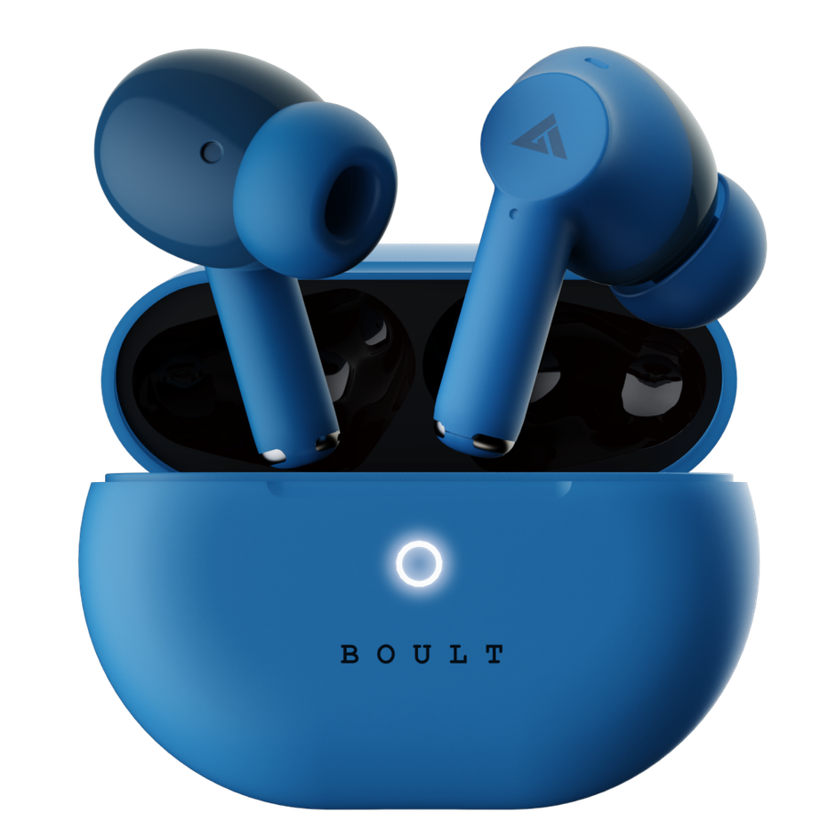 GOBOULT K45 Quad Mic ENC | 48H Battery | Low Latency Gaming | 5.3v Bluetooth | Denim Blue