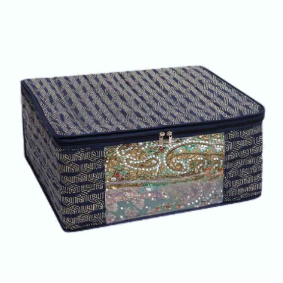 Homestrap Cotton Quilted Saree Cover | Navy Blue