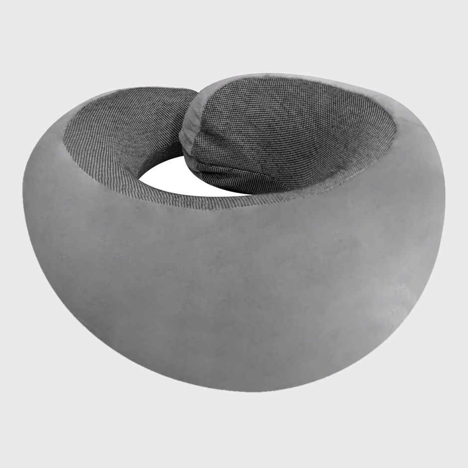 Billebon Unisex Memory Foam Neck Pillow | Grey - Free Size