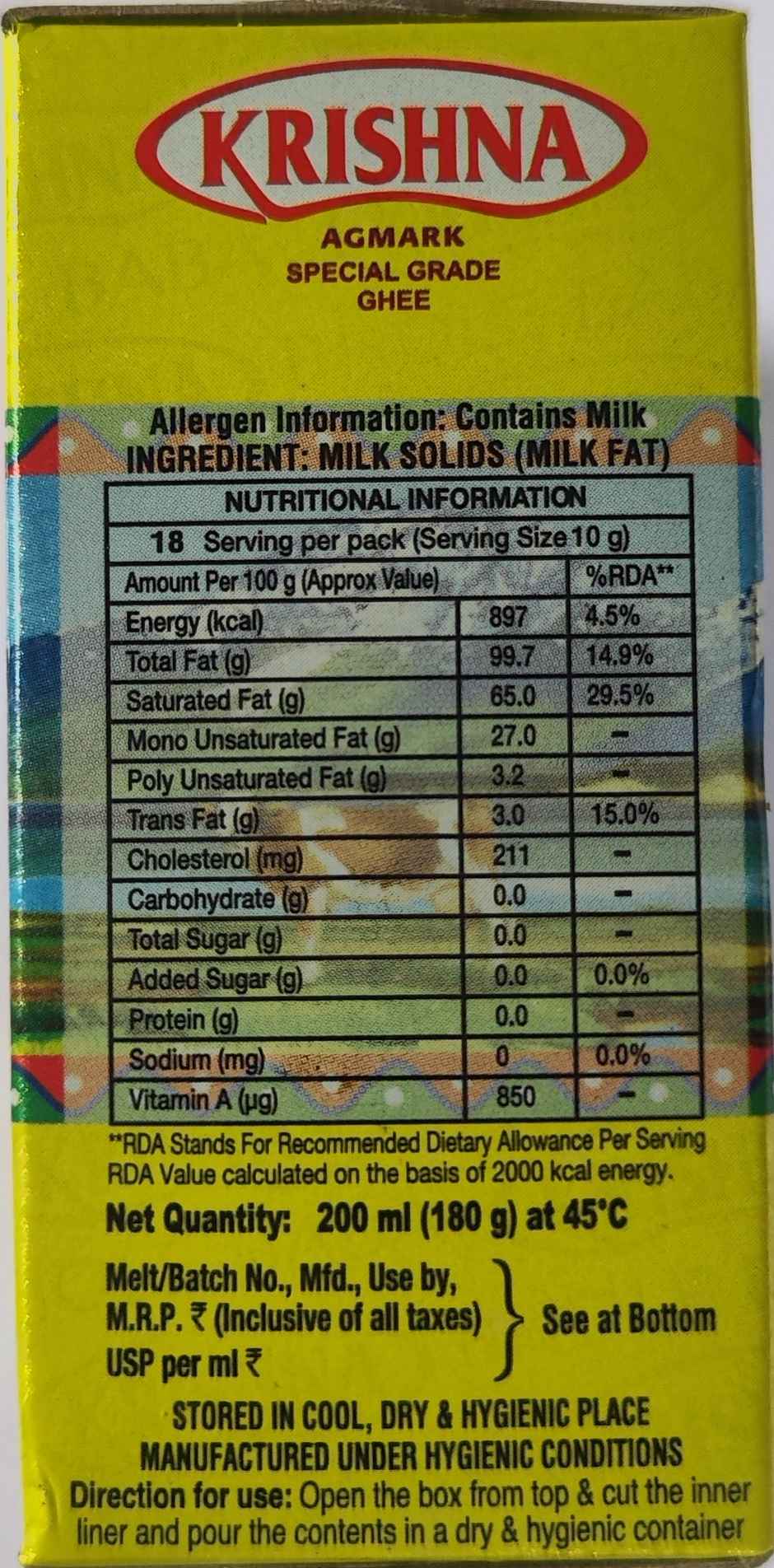 Krishna Ghee Tetra Pack