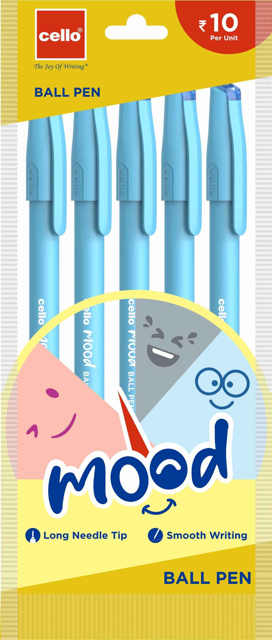 Cello Mood Blue Ball Pen (Pack of 5)