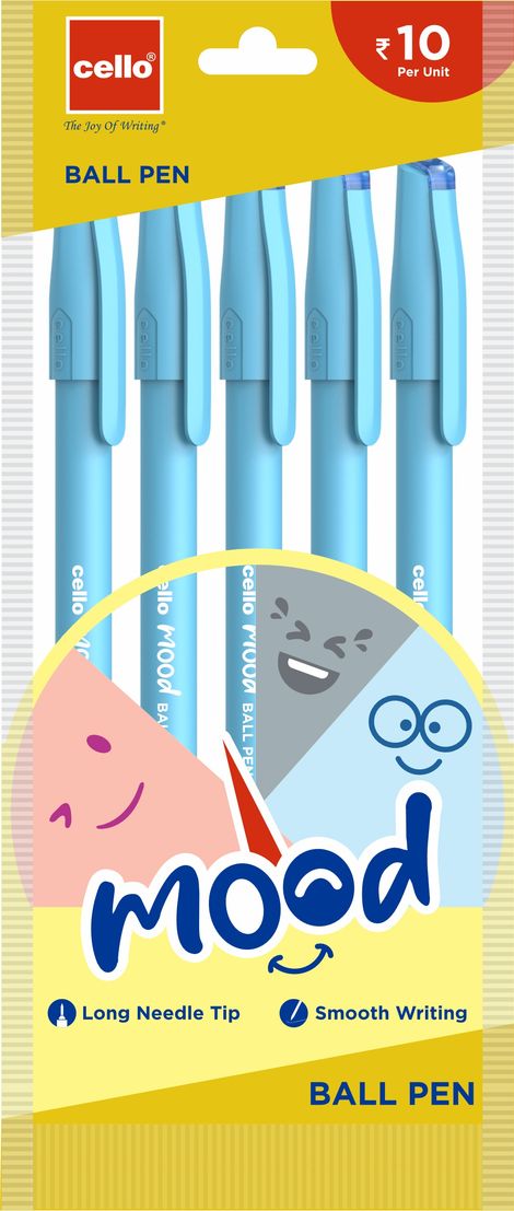 Cello Mood Blue Ball Pen (Pack of 5)