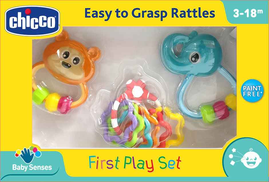 Chicco Premium Rattles Gift Set for Babies | Paint Free