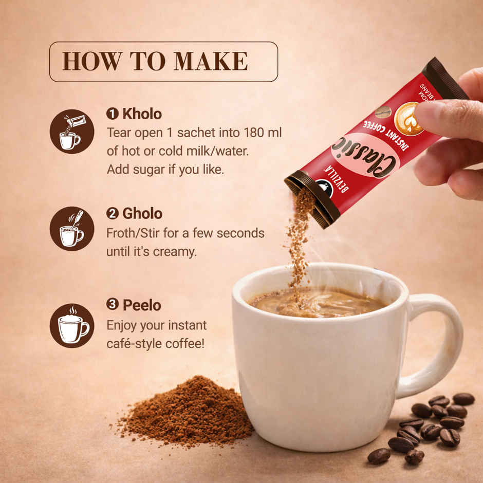 Bevzilla Assorted Flavoured Instant Coffee Powder Sachets