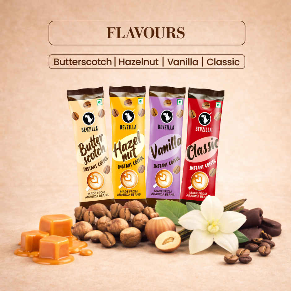 Bevzilla Assorted Flavoured Instant Coffee Powder Sachets
