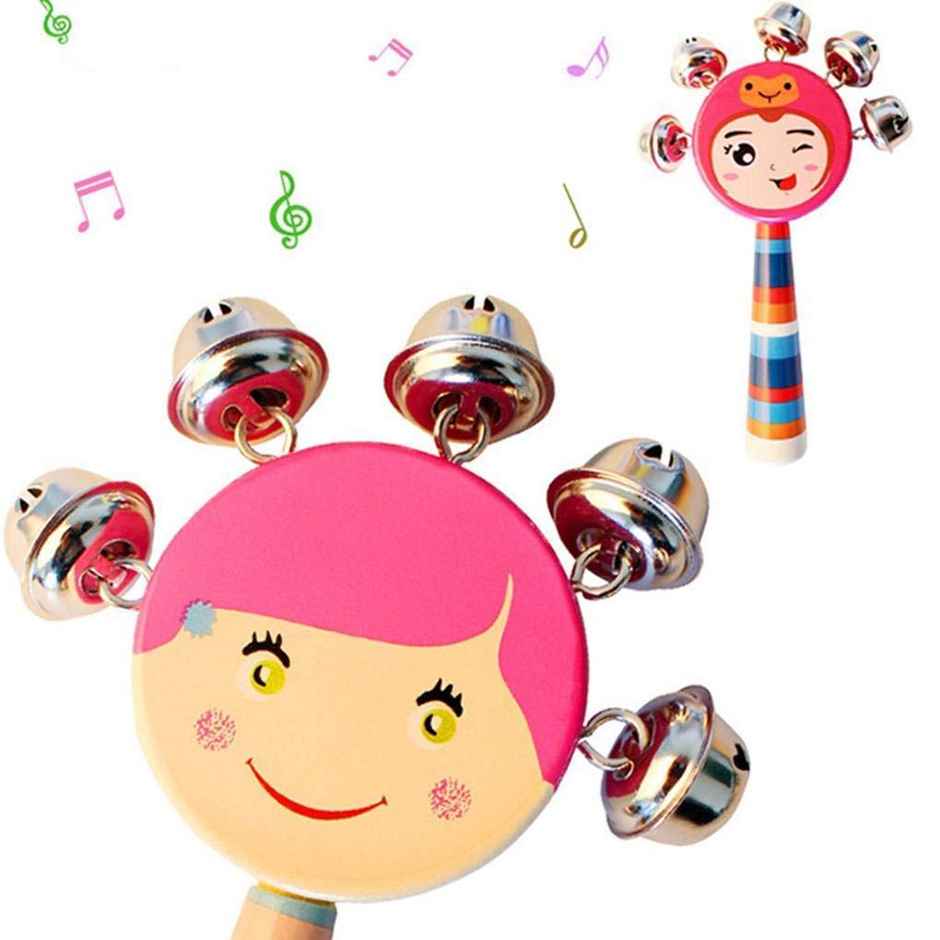 Toyshine Baby Smile Wooden Hand Bells Rattle Toy - Assorted