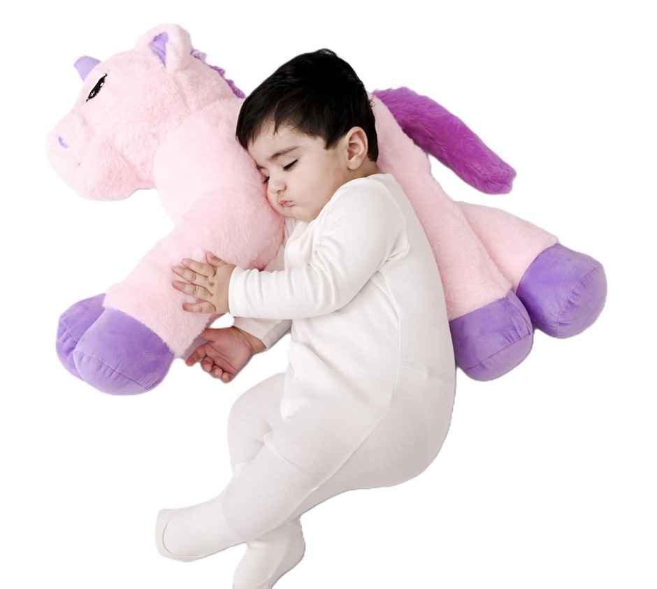 Dearjoy Unicorn Stuffed Plush Toy Pink - Length 65Cm