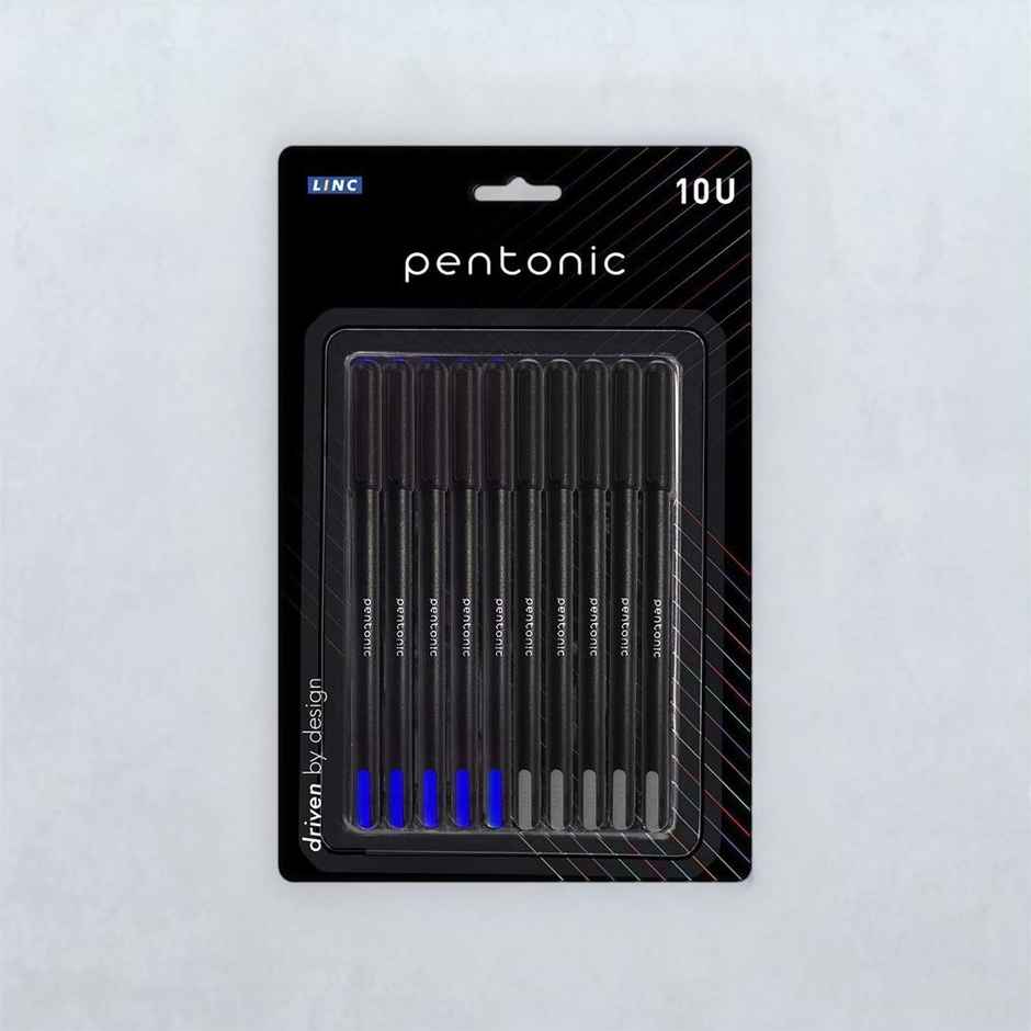 Pentonic Black Body Ball Pen (Blue & Black Ink Blister)