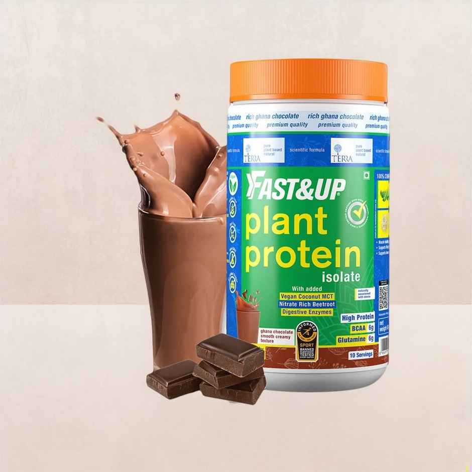 Fast&Up Vegan Plant Protein 31g Protein Pea isolate & Brown Rice protein blend For Strength Recovery & Energy Boost, For Everyday Fitness & Nutrition