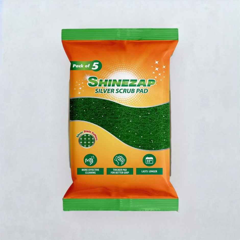 Shinezap Sparkling Silver Scrub Pad Combo