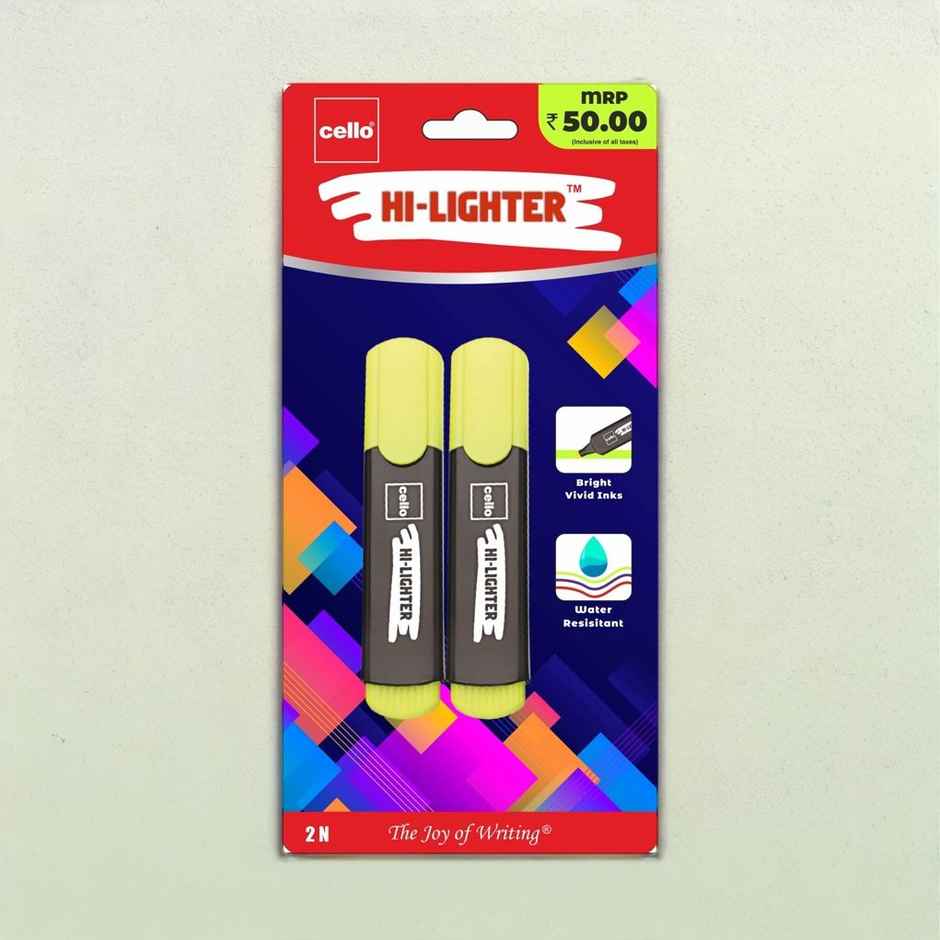 Cello Highlighter Assorted - 2 pcs Blister