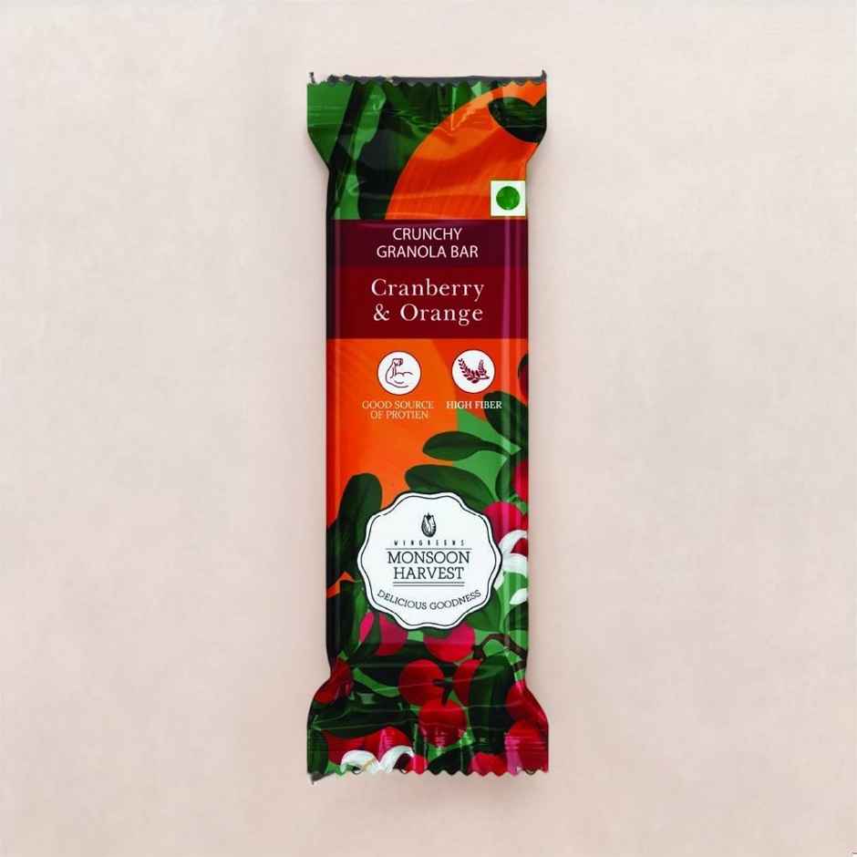 Monsoon Harvest Crunchy Millet Granola Bars - Cranberry Orange
