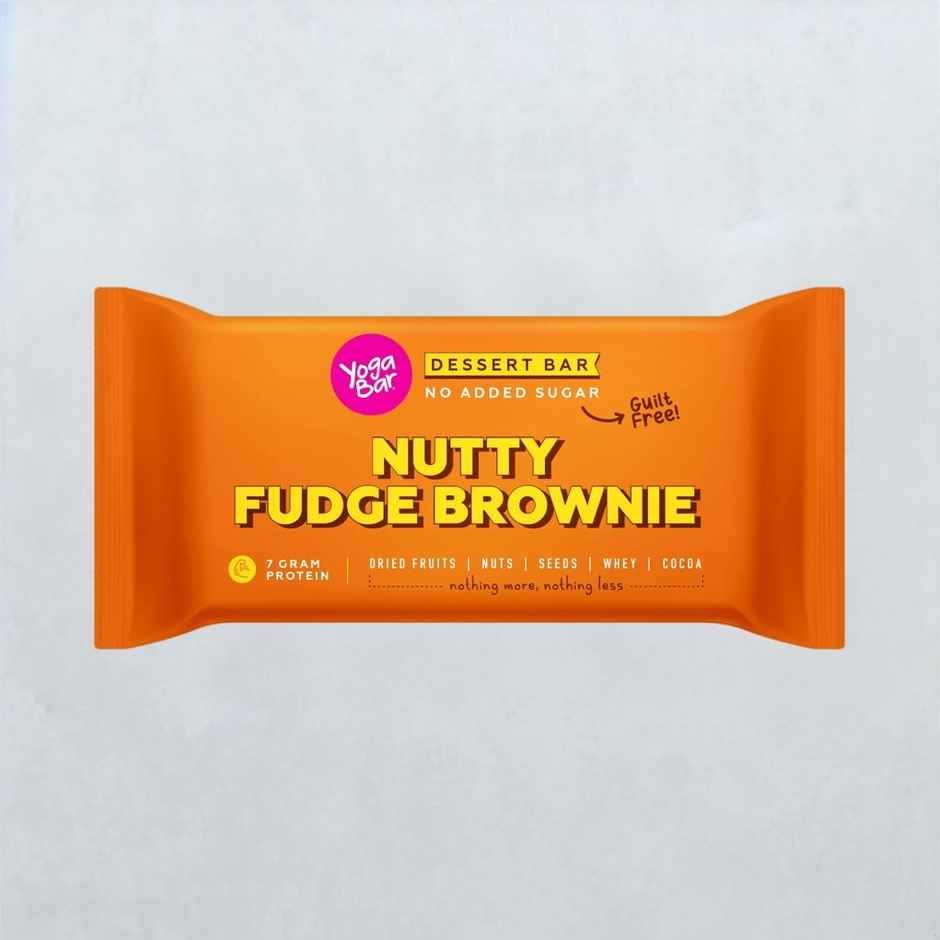 Yogabar No Added Sugar Nutty Fudge Brownie Dessert Bar