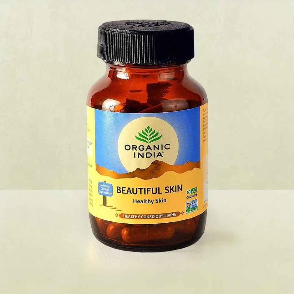 Organic India Beautiful Skin Capsules Bottle