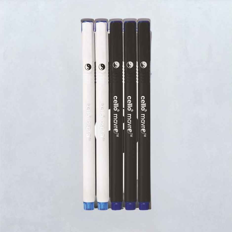 Cello Aspro Mavro Blue Ball Pen Pack of 5