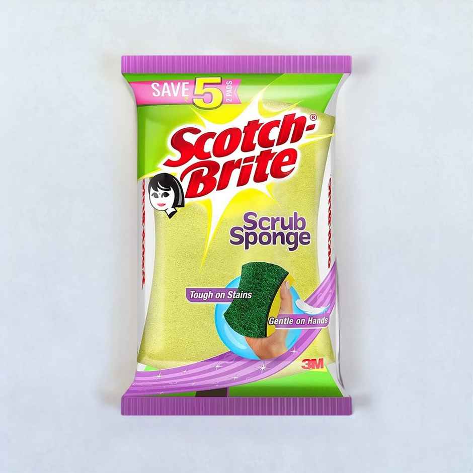 Scotch-Brite Scrub Sponge Ideal For Dishwash Liquid