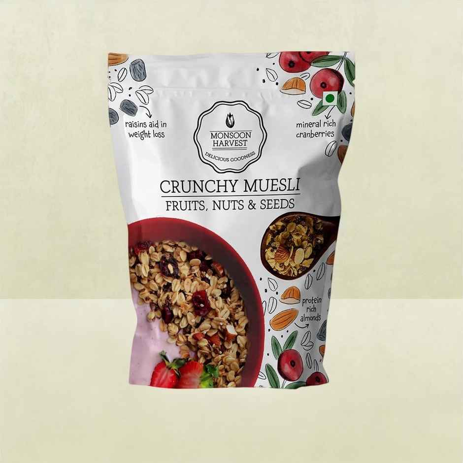 Monsoon Harvest, Crunchy Muesli - Fruits, Nuts & Seeds