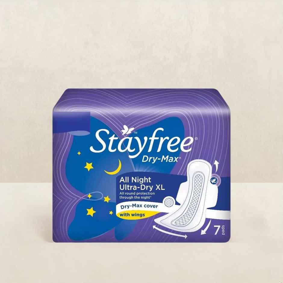 Stayfree Sanitary Pads - Dry-Max All Night XL with Wings 7 PIECE