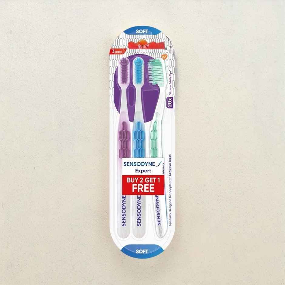 Sensodyne Expert Toothbrush, 20X Slimmer Bristles Brush for Advanced Cleaning  Pack of 3