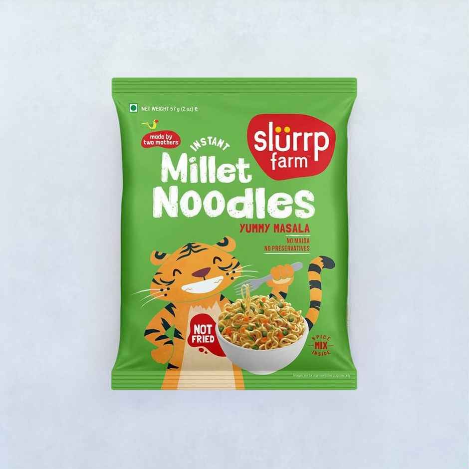 Slurrp Farm No Maida Instant Noodles Combo Not Fried No Msg Mild Masala and Yummy Masala