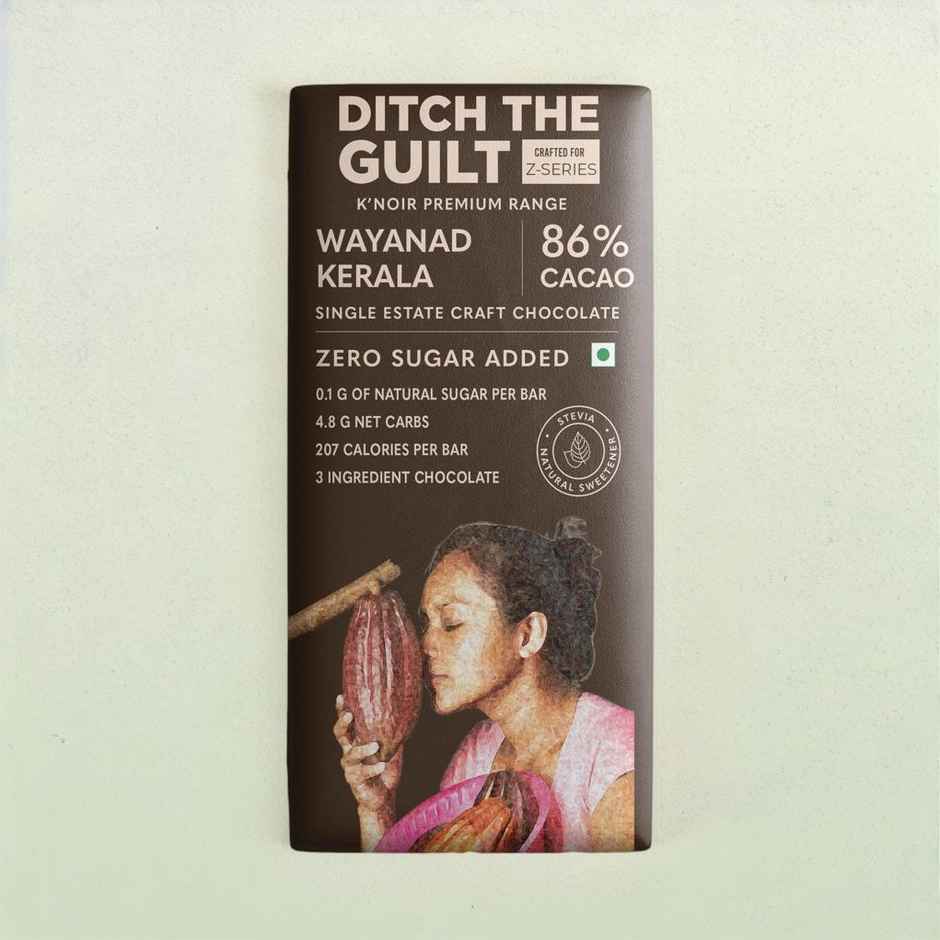 Ditch The Guilt 86% Cacao Zero Sugar Dark Chocolate