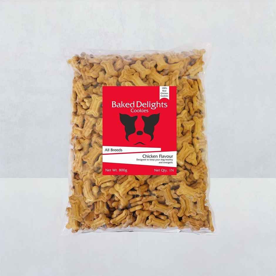 Baked Delights Chicken Flavour Bone Shaped Dog Treats Cookies