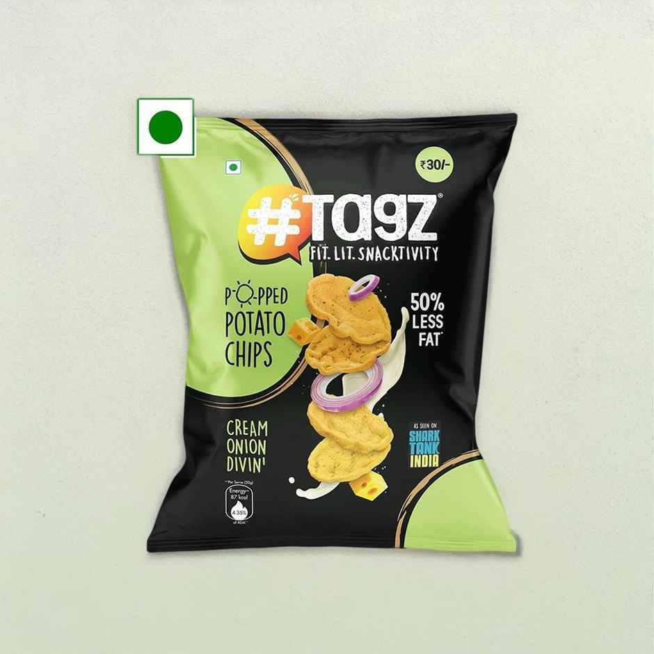 Tagz Popped Potato Chips - Cream Onion Divin