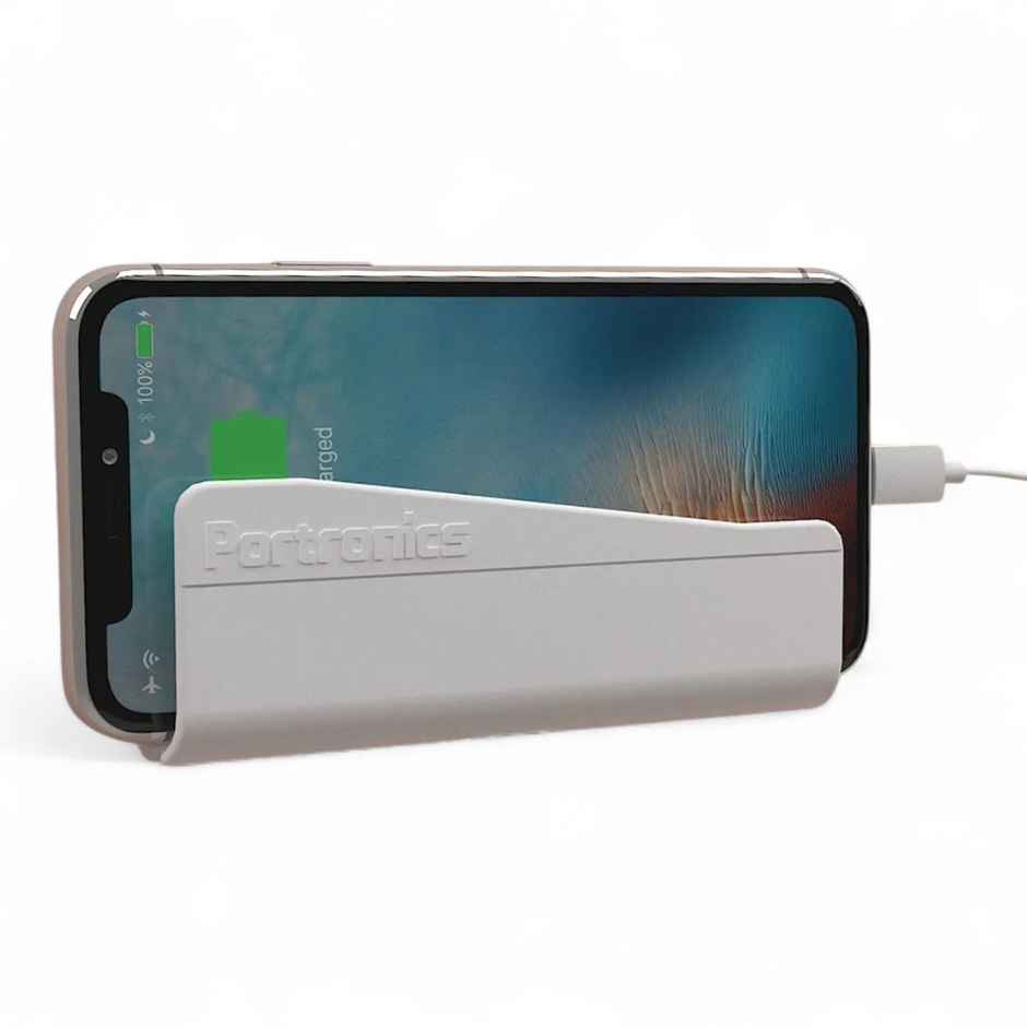 Portronics Modesk 101 Wall Hanging Mobile Holder Wall Mount with Adhesive Strips(White)