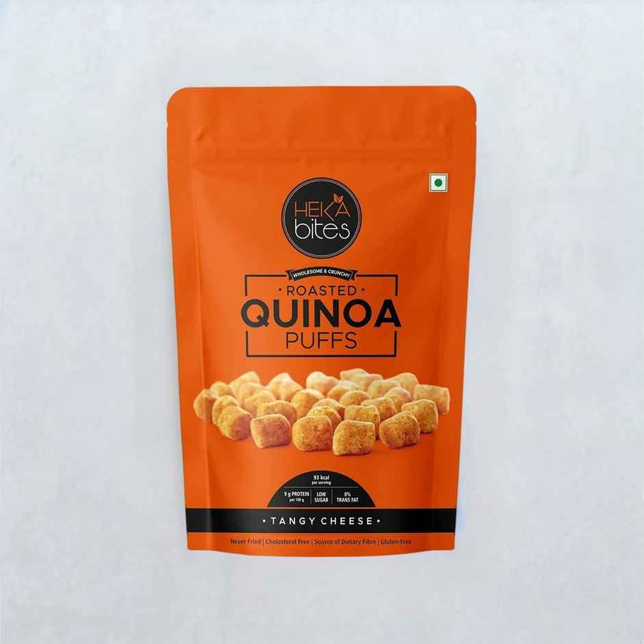 Heka Bites Roasted Quinoa Puffs Tangy Cheese - Low Calorie & Healthy Snacks