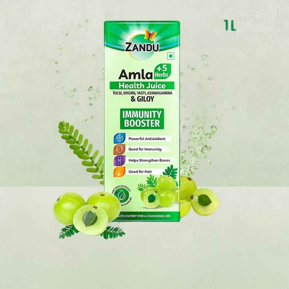 Zandu Amla + 5 Herbs Health Juice Ayurvedic Immunity Booster No Added Sugar
