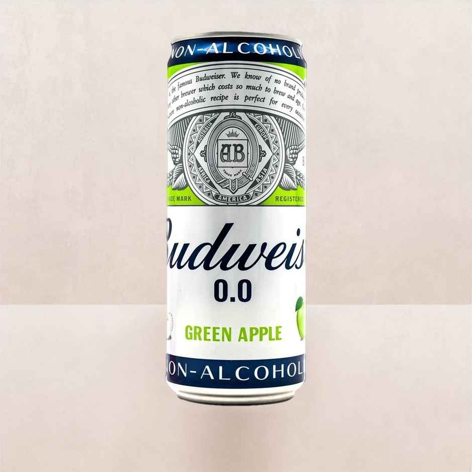 Budweiser 0 Non Alcoholic Beer Green Can
