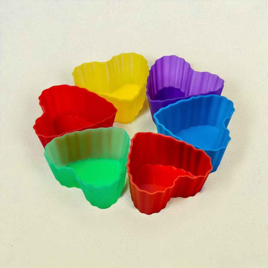 Spine Silicone Muffin Mould Heart Shape- Set Of 6