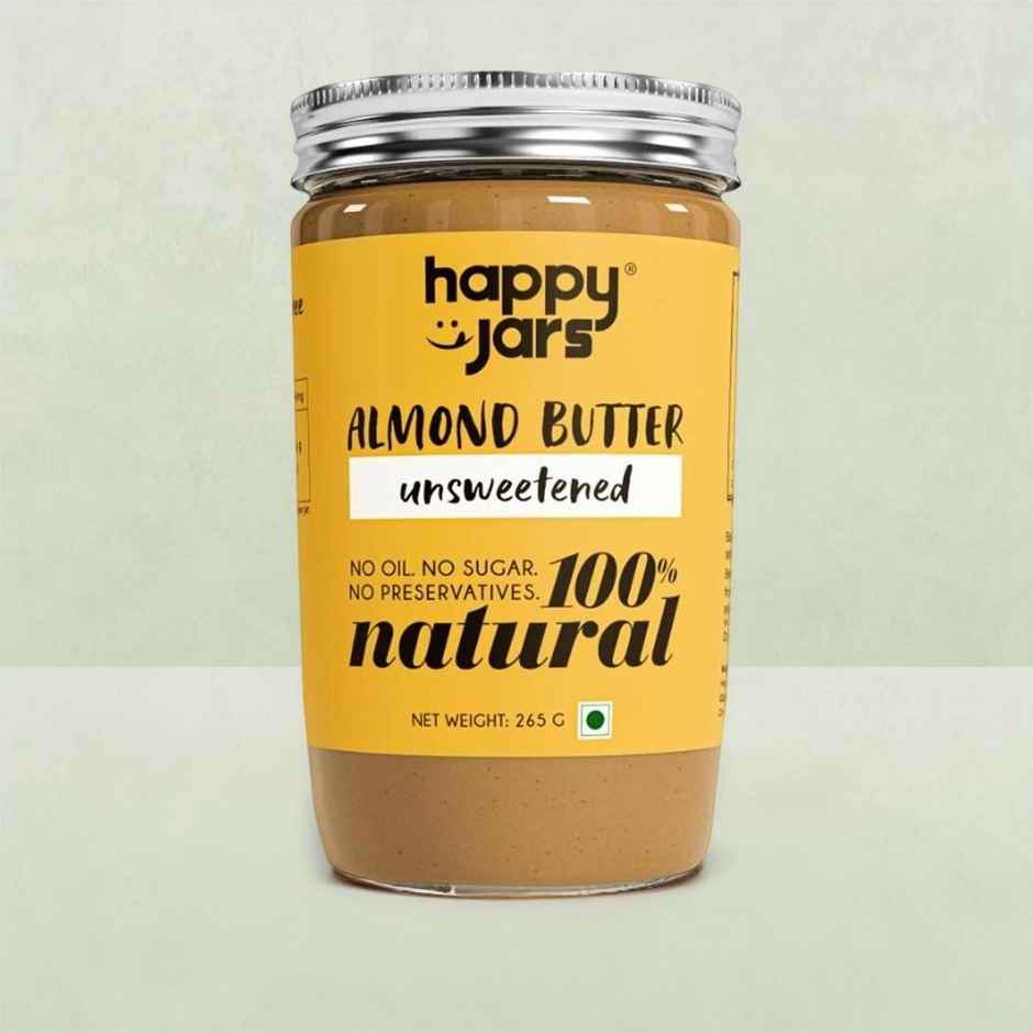 Happy Jars Unsweetened Natural Almond Butter