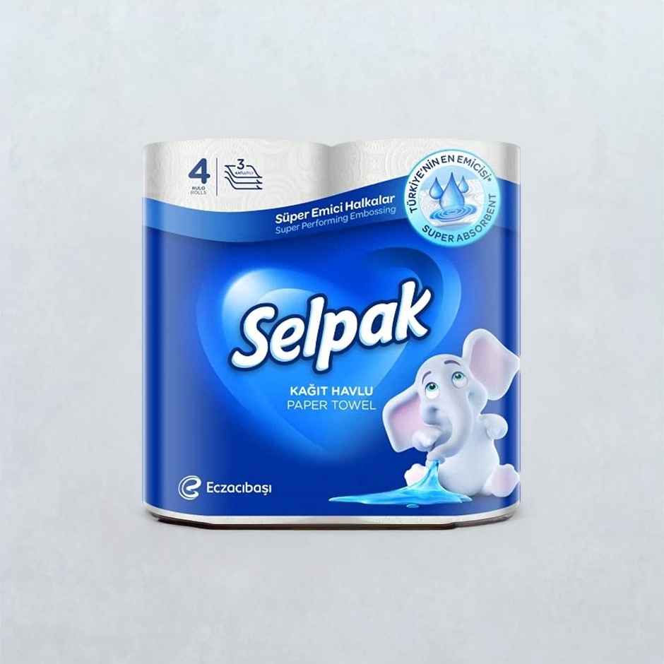 Selpak Kitchen Towel 80 Pulls Per Role | Pack of 4