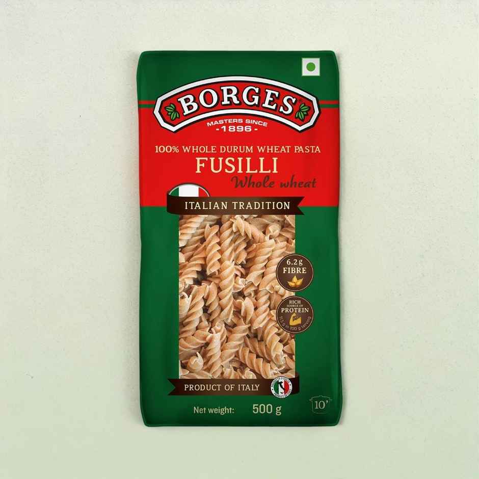 BORGES Whole Durum Wheat Pasta Fusilli