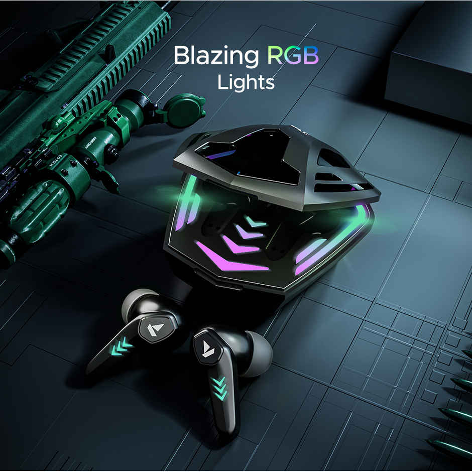 boAt Immortal 131 TWS Earbuds for Gaming w/ 40H Playtime, BEAST Mode & RGB LEDs (Black Sabre)