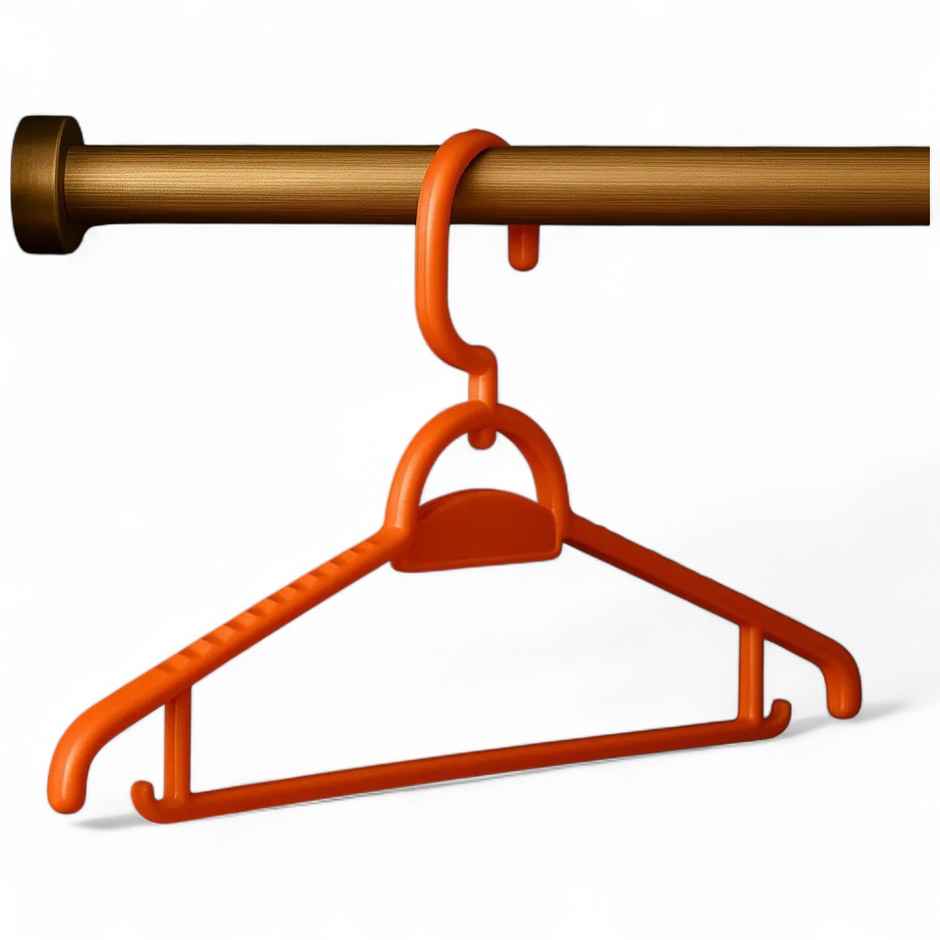 Sinco Elita Plastic Cloth Hanger - Pack of 6 pcs - Orange