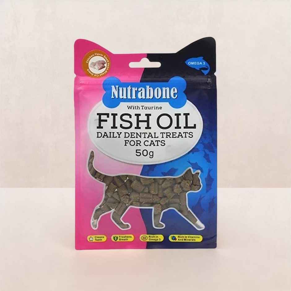 Nutrabone Dental Cat Treats Crunchy Cat Bites Fish Flavour