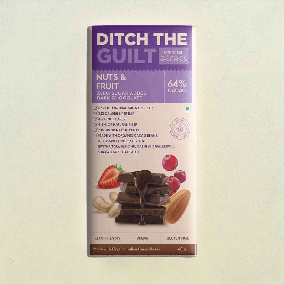 Ditch The Guilt Nuts and Fruits Dark Chocolate