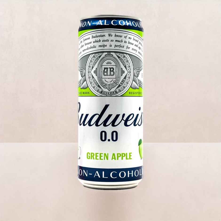Budweiser 0 Non Alcoholic Beer Green Can