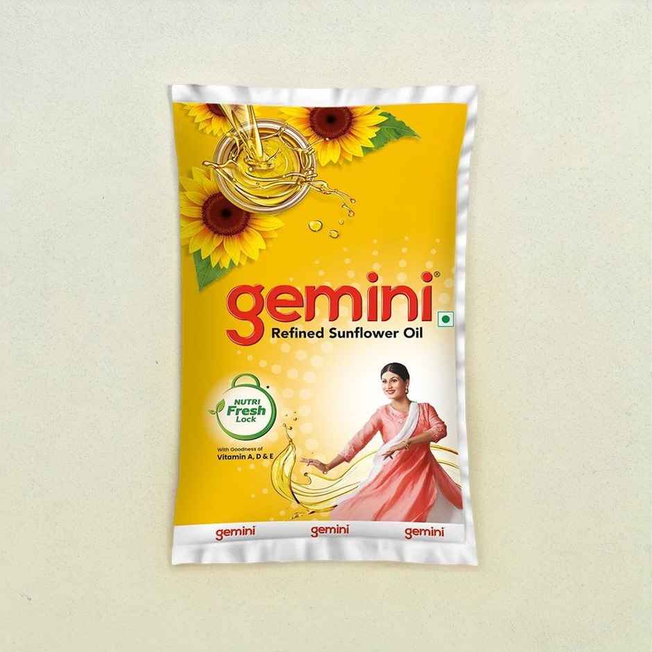 Gemini Refined Sunflower Oil (Pouch)(1 l), Amrut Sugar(1 kg) & Daawat Super Basmati Rice(1 kg) Combo
