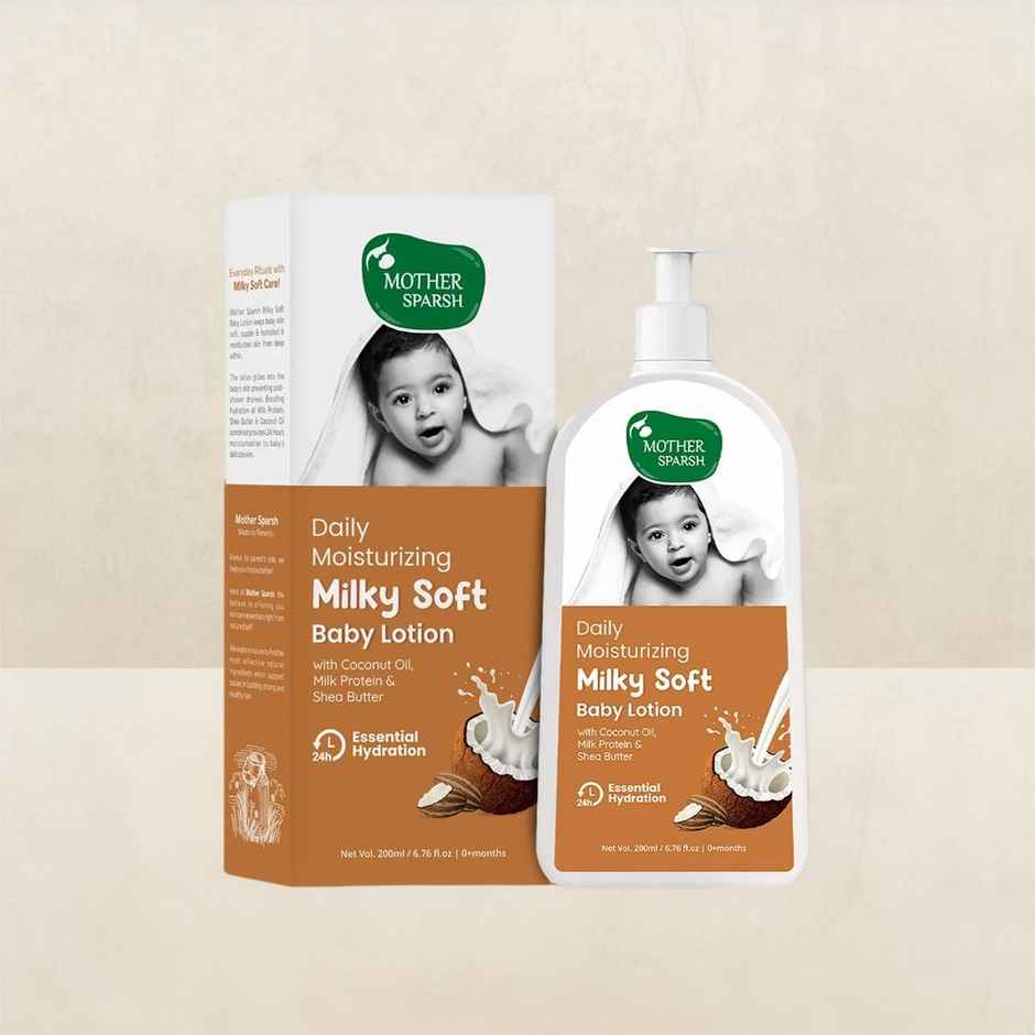 Mother Sparsh Milky Soft Baby Lotion With Milk Protein Coconut Oil & Shea Butter