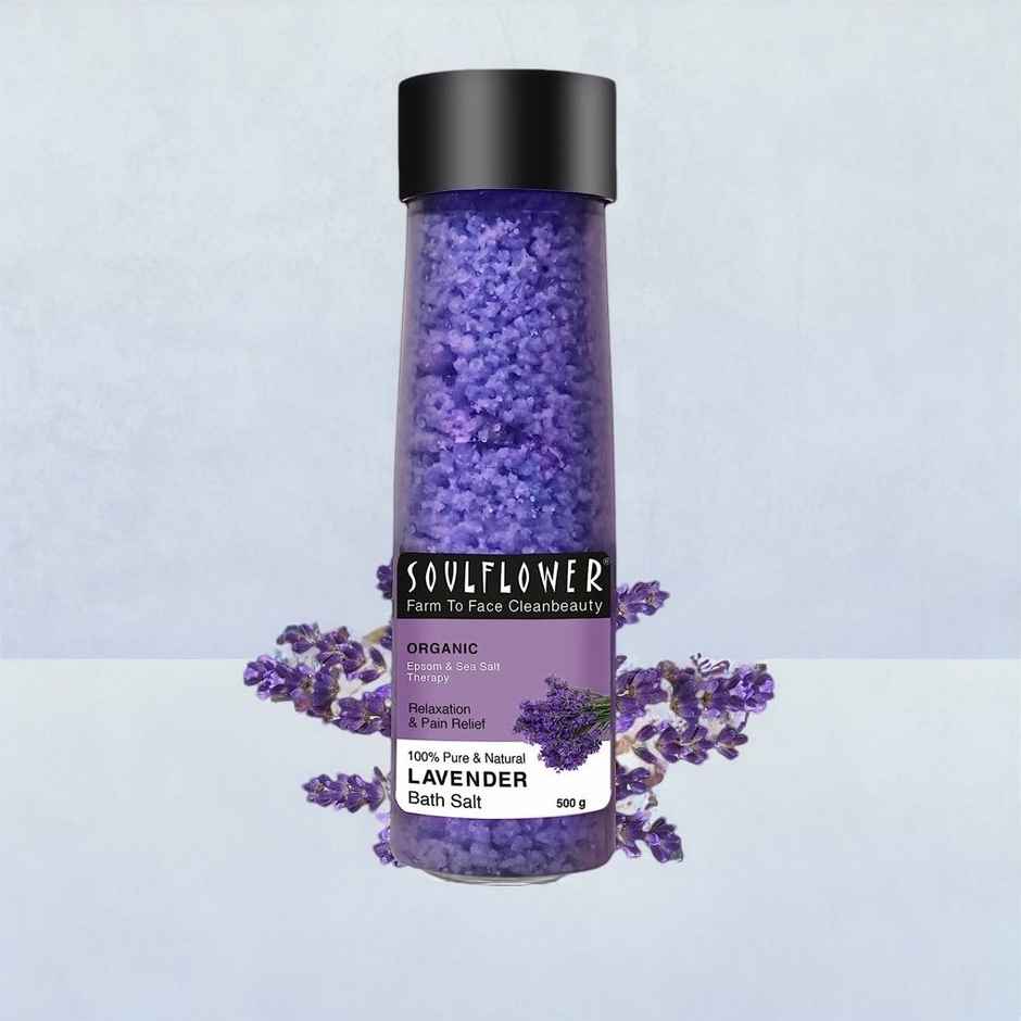 Soulflower Lavender Bath Salt For Muscle Relief & Relaxation
