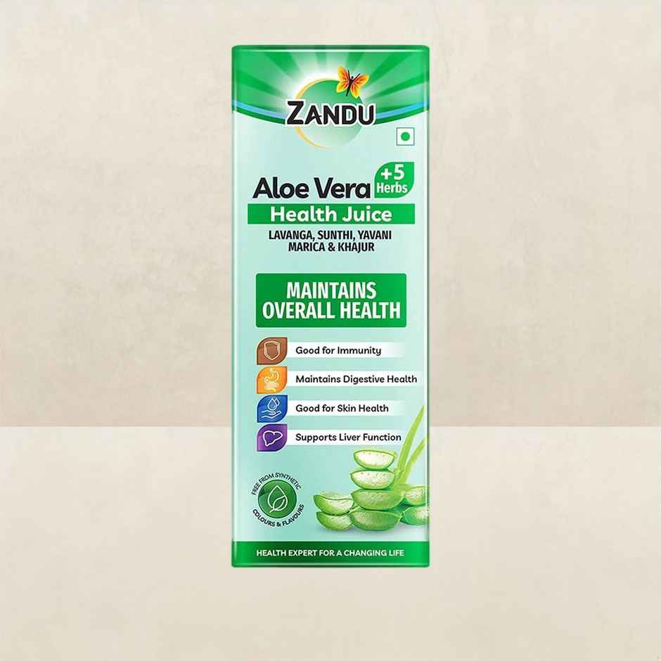 Zandu Aloe Vera + 5 Herbs Health Juice Ayurvedic Immunity Booster No Added Sugar