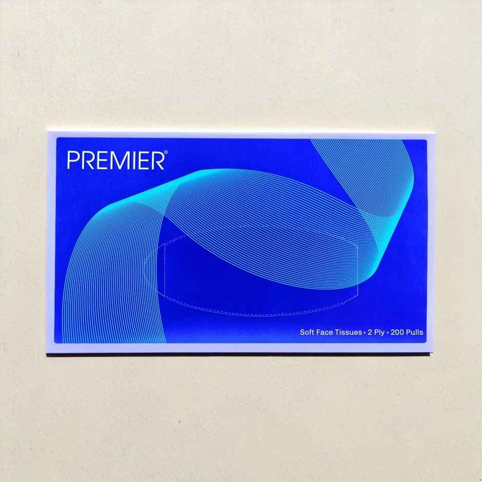 Premier Face Tissue Box | 200 Pulls | 2 Ply 1 pc - Pack of 2