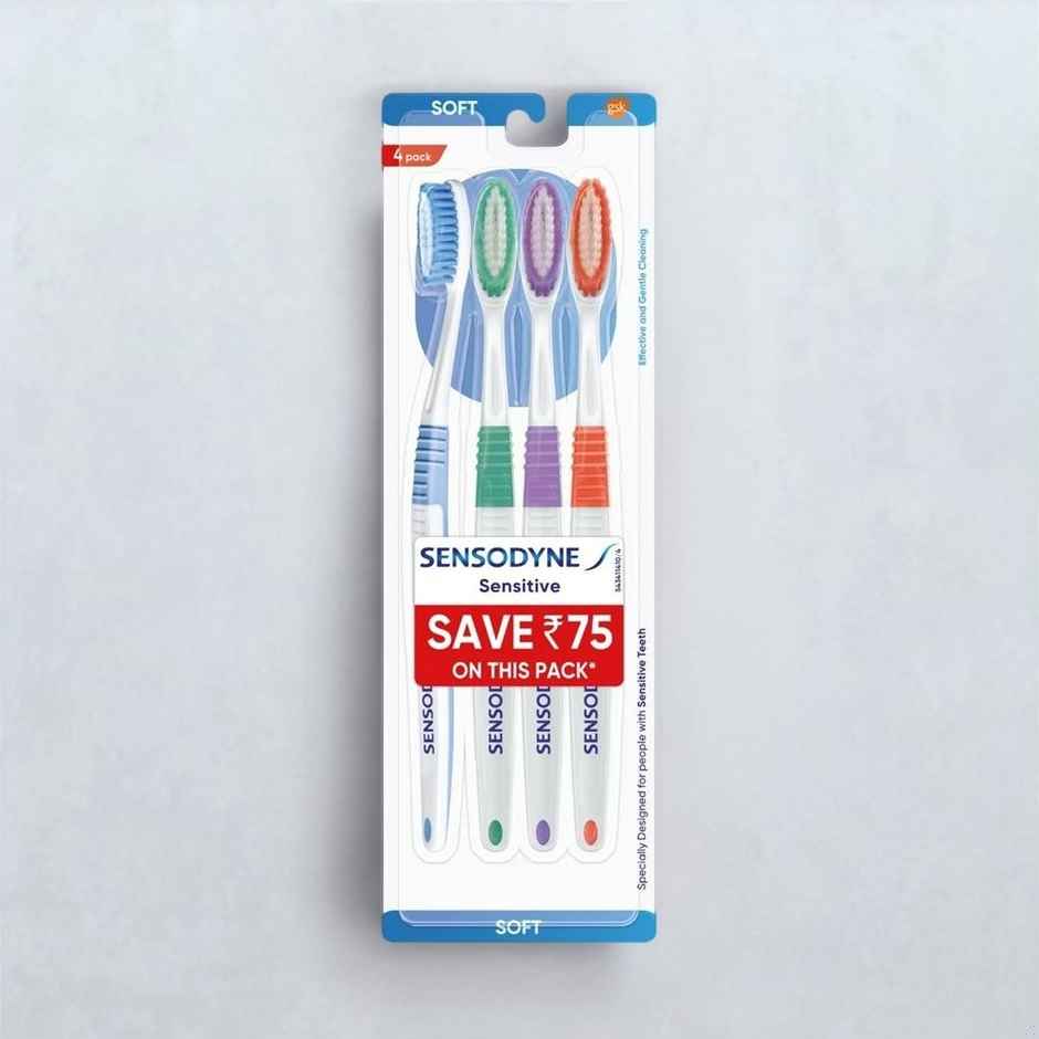 Sensodyne Sensitive Toothbrush (Soft Bristles Brush)  Pack of 4