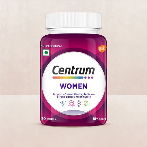 Centrum Women Multivitamins - Vit. B, C, D & more for Energy, Immunity & Radiance (30 Veg Tablets)